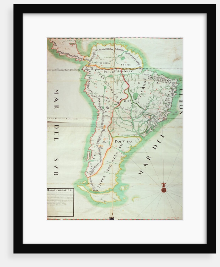 Map of South America, 1777 by Spanish School