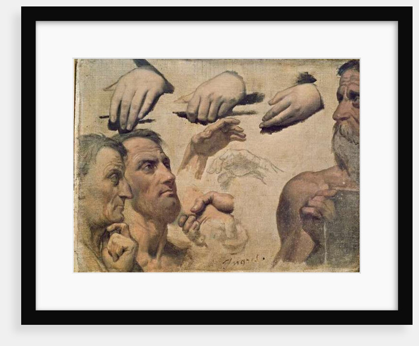 Study of Heads and Hands for the Apotheosis of Homer by Jean Auguste Dominique Ingres