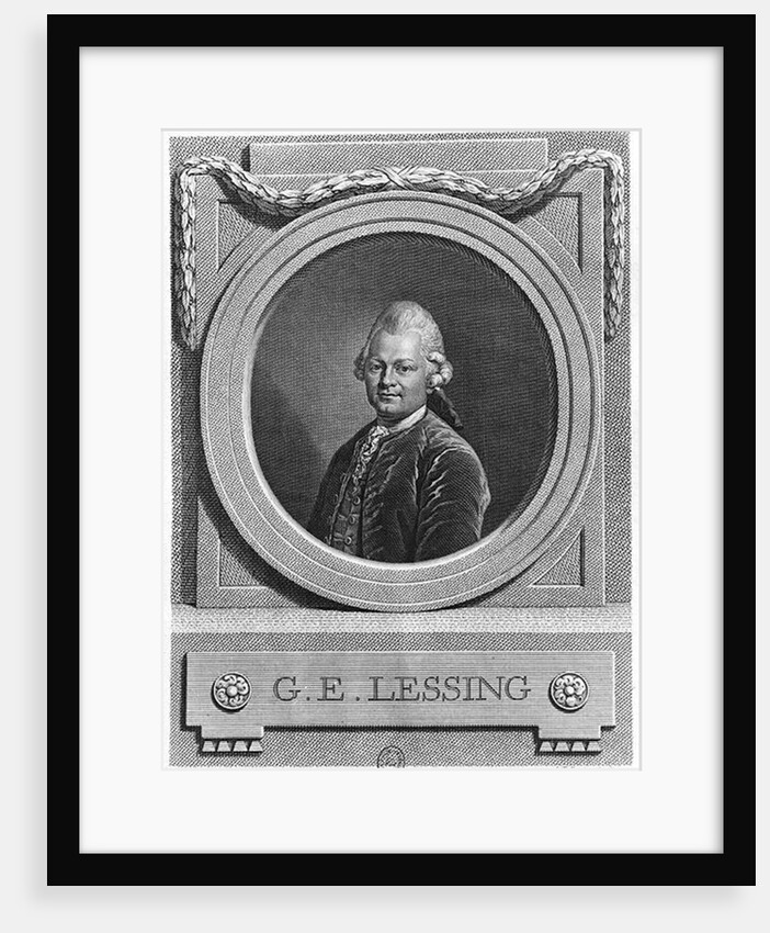 Portrait of Gotthold Ephraim Lessing engraved by Johann Friedrich Bause 1772 by Anton Graff