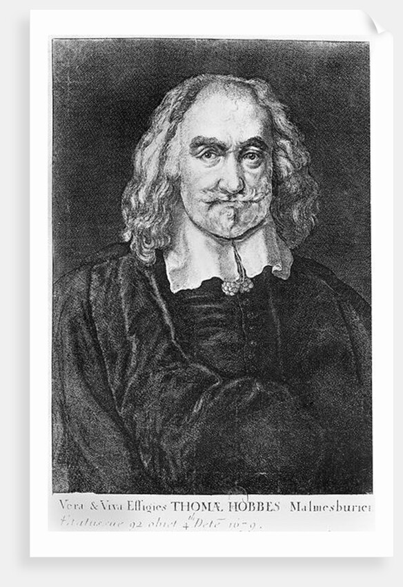 Portrait of Thomas Hobbes by Wenceslaus (after) Hollar