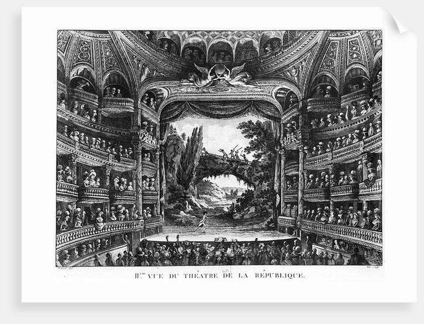 Second view of the Theatre de la Republique, plate 83 from volume IV of 'Voyage de France' by Francois Denis Nee