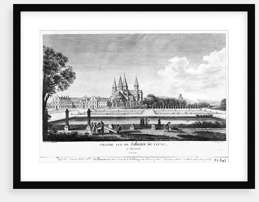 View of Cluny Abbey by Jean-Baptiste Lallemand
