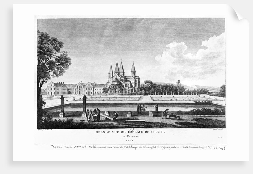 View of Cluny Abbey by Jean-Baptiste Lallemand
