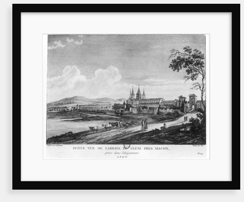 View of Cluny Abbey by Jean-Baptiste Lallemand