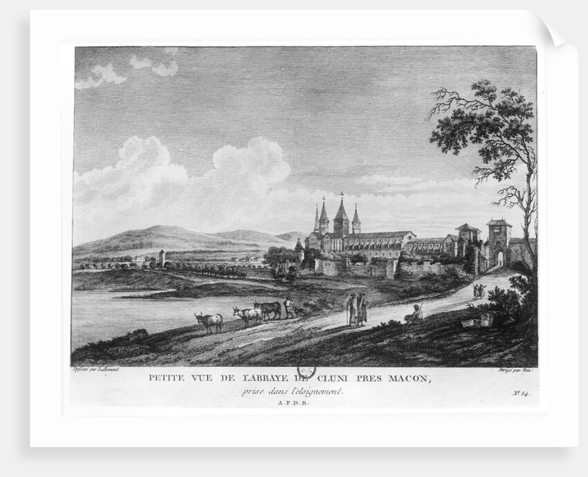 View of Cluny Abbey by Jean-Baptiste Lallemand