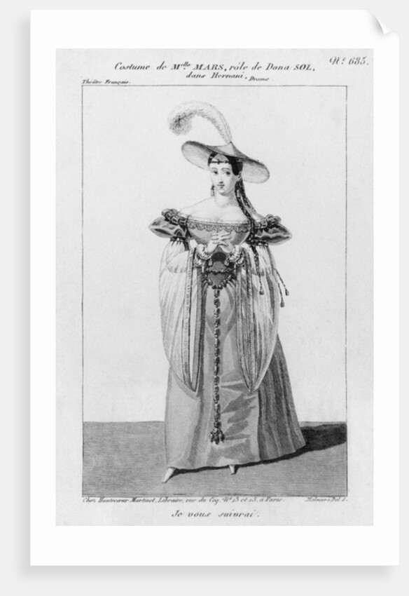 Costume Design for Mademoiselle Mars in the Role of Dona Sol, in 'Hernani' by Victor Hugo by French School