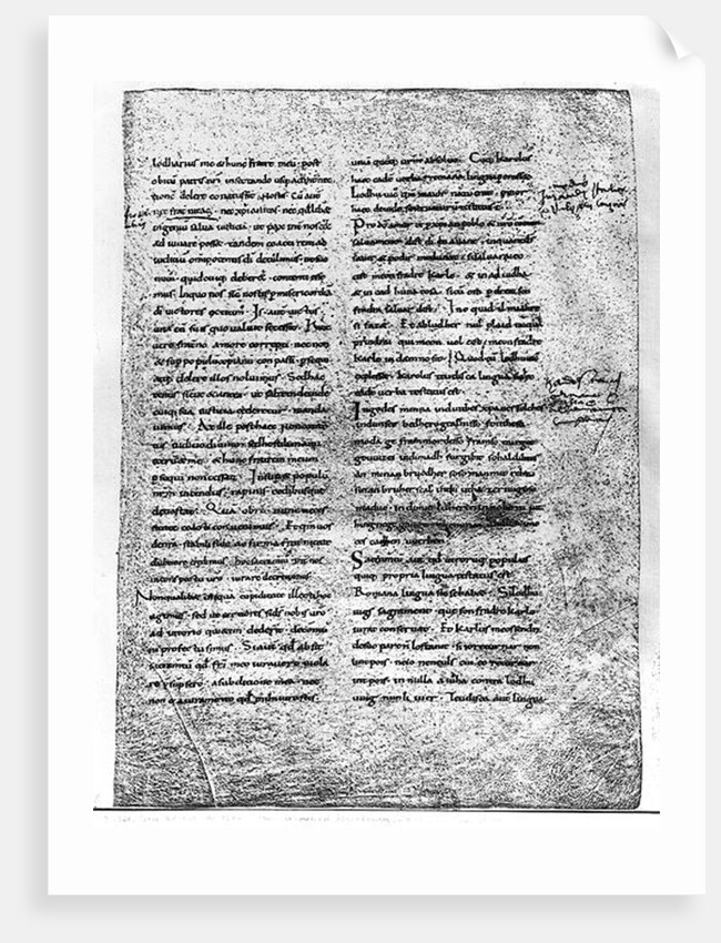 The Oath of Strasbourg, sworn by Charles the Bald and Louis the German by French School