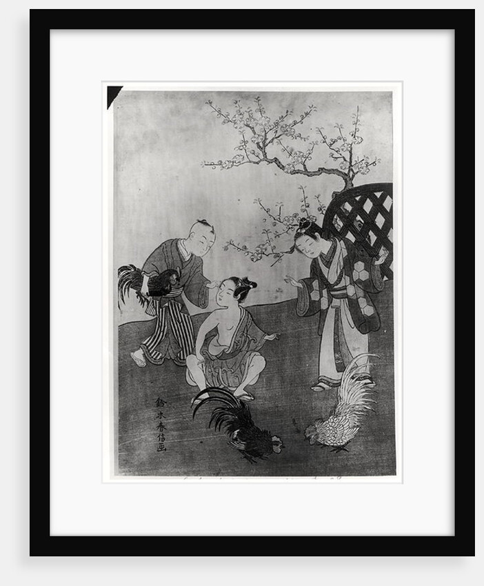 The Cockfight by Suzuki Harunobu