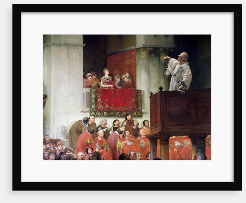 St. John Chrystostomos Preaching Before the Empress Eudoxia c.1880 by Joseph Wencker