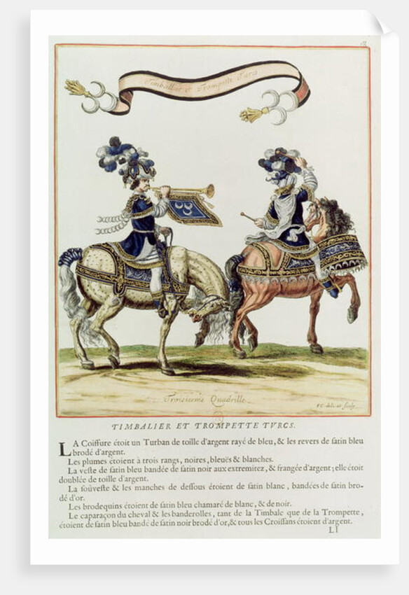 Turkish Drummer and Trumpeter, part of the Carousel Given by Louis XIV in Front of the Tuileries, 5th June 1662 by French School