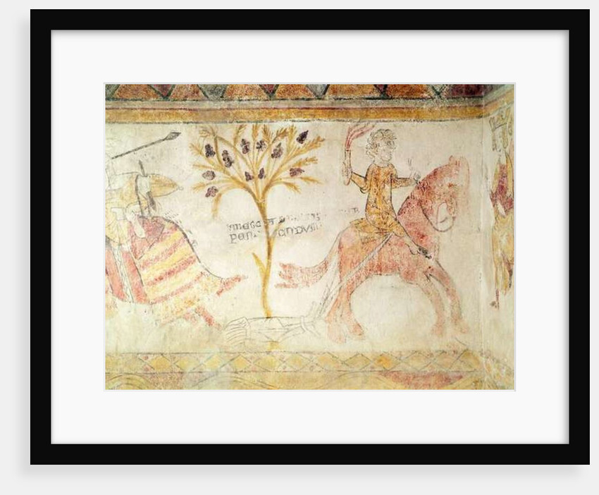 A knight carrying a flaming torch dragging the body of King Manfred of Sicily, 28th February 1266 by French School