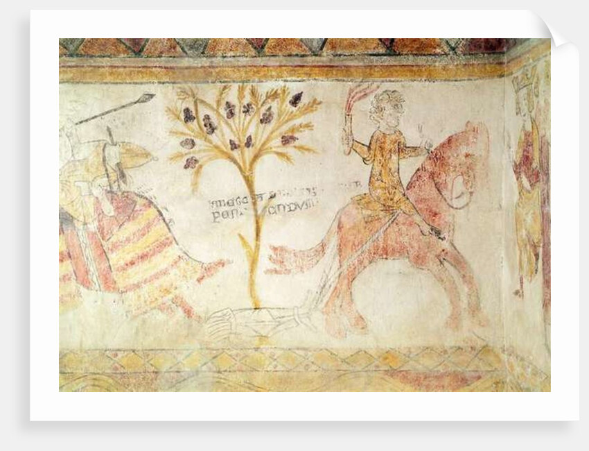 A knight carrying a flaming torch dragging the body of King Manfred of Sicily, 28th February 1266 by French School