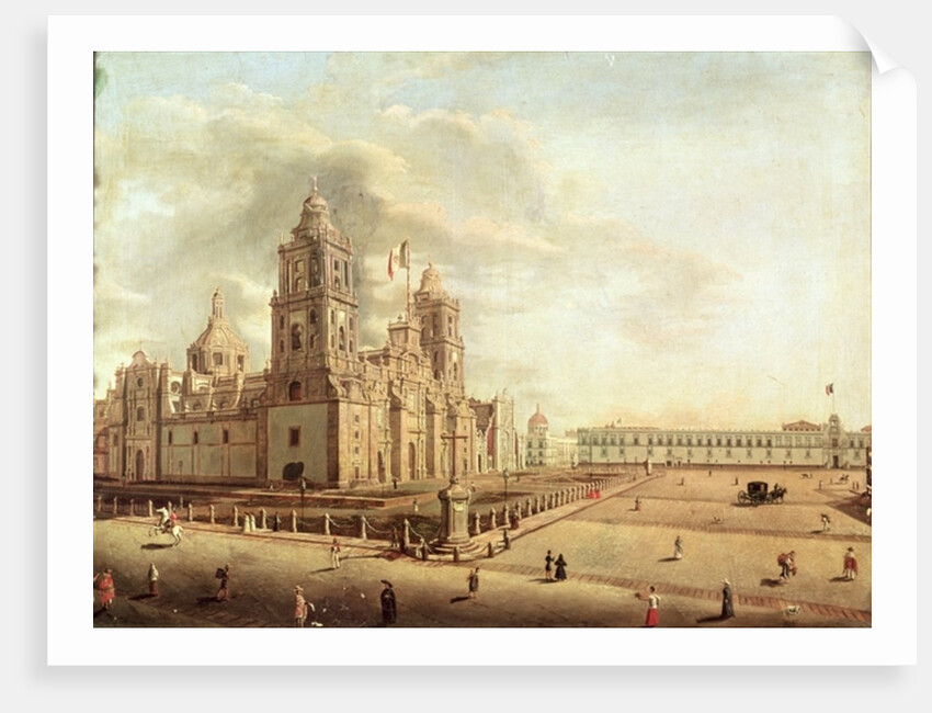 The Catedral Metropolitana and the Palacio Nacional by Pedro Gualdi