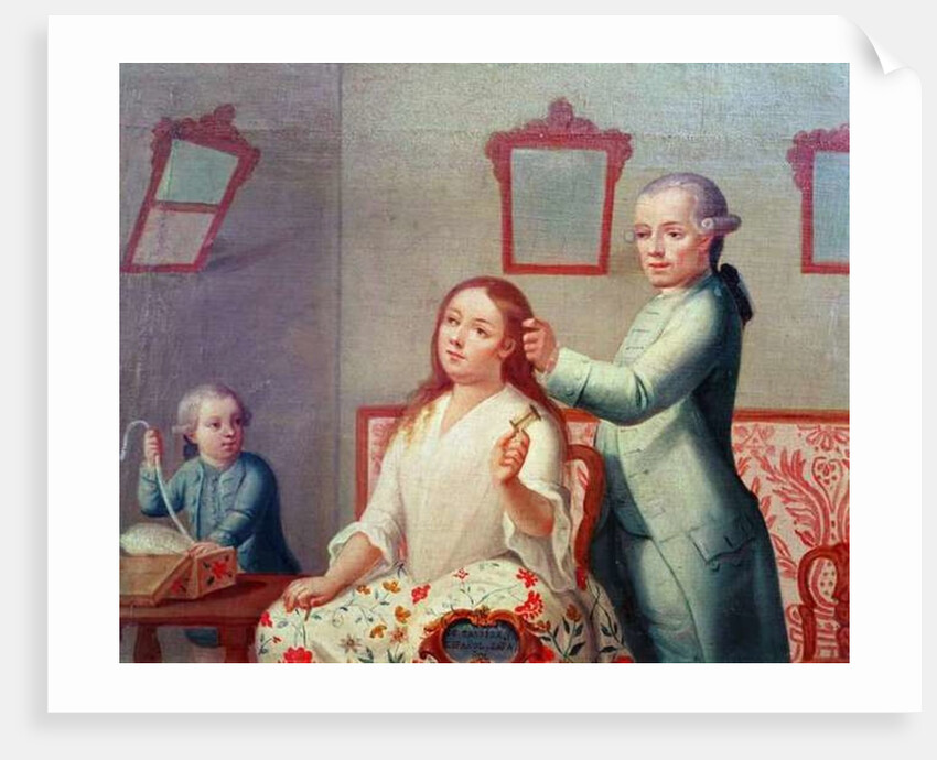 A Spanish Man and his Pure-Bred Mexican Wife, from a series on mixed race marriages in Mexico by Mexican School