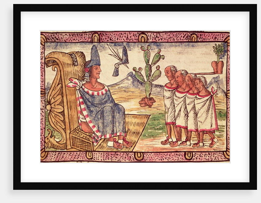 Fol.156v Montezuma II and his envoys to the Spanish conquerors, 1579 by Diego Duran