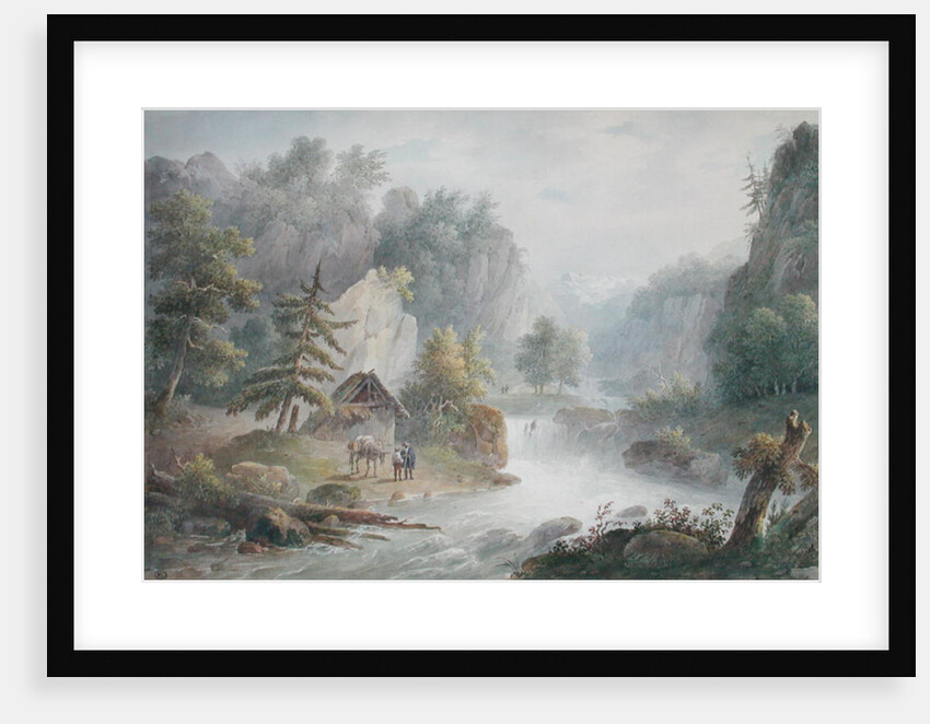 Mountainous Landscape with a Torrent, 1825 by Christian Brune