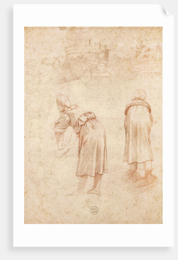 Washerwomen on the Banks of the Tiber and Studies of the Chateau Saint-Ange by Raphael