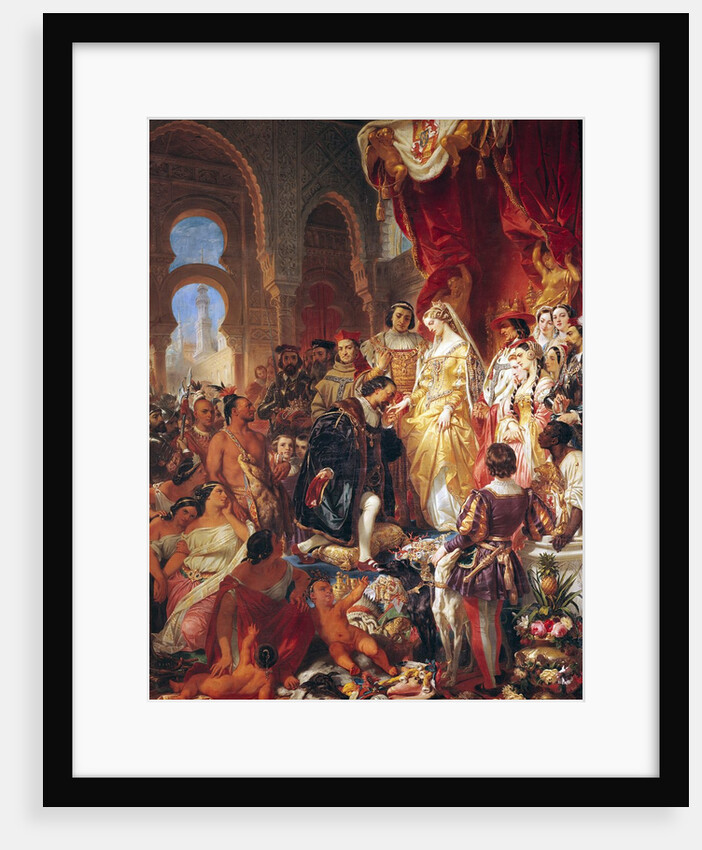 The Reception of Christopher Columbus by Ferdinand II of Aragon and Isabella of Castille by Eugene Deveria
