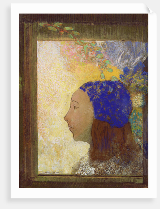 Young Girl in a Blue Bonnet, after 1890 by Odilon Redon