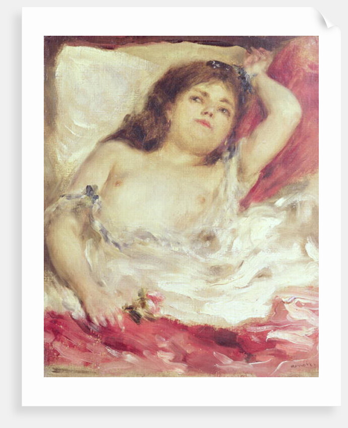Semi-Nude Woman in Bed: The Rose, before 1872 by Pierre Auguste Renoir