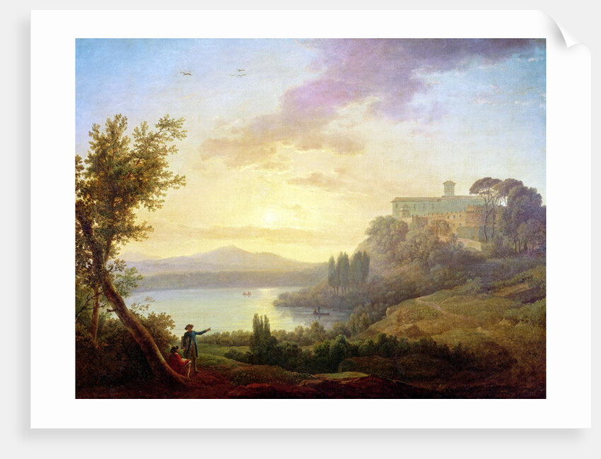 Italian Landscape, Setting Sun by Jean-Francois Hue