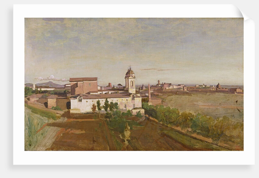 Trinita dei Monti from the Villa Medici, c.1830-34 by Jean Baptiste Camille Corot