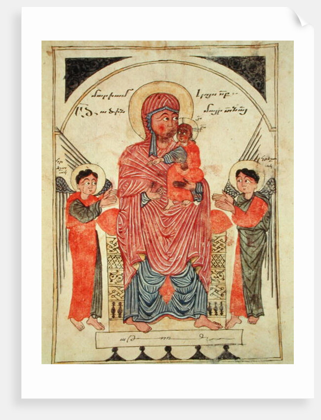 Ms 481 fol.8v Virgin and Child with Angels, from a Gospel by Guirages