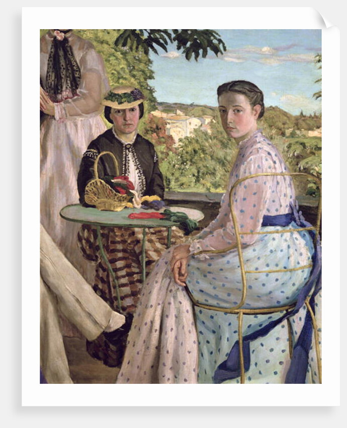 Family Reunion, detail of two women, 1867 by Jean Frederic Bazille