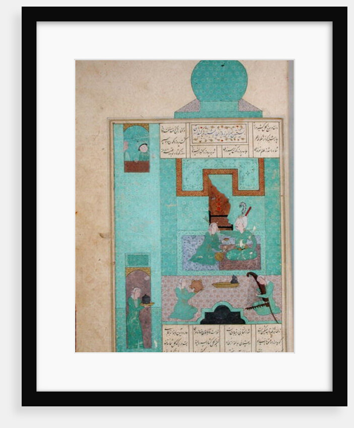 Ms D-212 fol.216a Bahram Visits a Princess in the Turquoise Pavilion by Persian School
