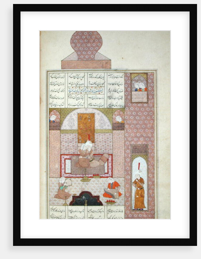 Ms D-212 fol.221b Bahram Visits the Princess of Rum by Persian School