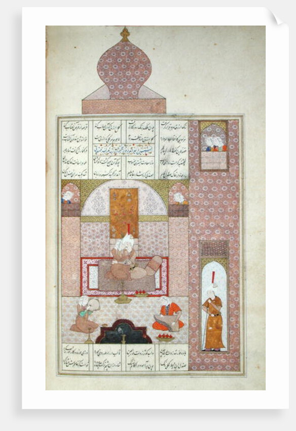 Ms D-212 fol.221b Bahram Visits the Princess of Rum by Persian School