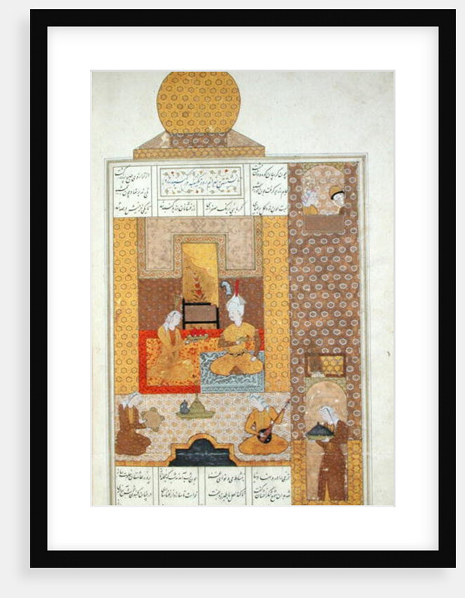 Ms D-212 fol.205b Bahram Visits the Princess of Turkestan by Persian School