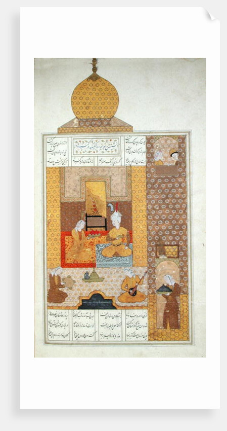 Ms D-212 fol.205b Bahram Visits the Princess of Turkestan by Persian School