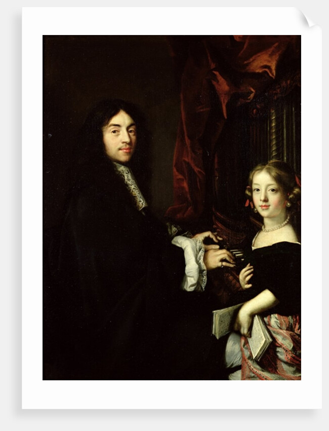 Portrait of Charles Couperin and the Daughter of the Artist, 1665-79 by Claude Lefebvre