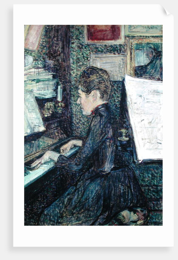 Mademoiselle Dihau at the Piano, 1890 by Henri de Toulouse-Lautrec