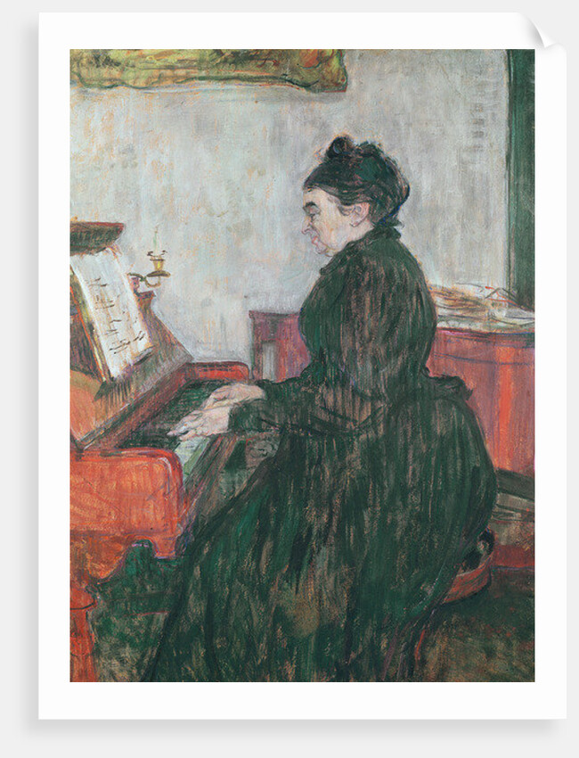 Madame Pascal at the piano in the salon of the Chateau de Malrome, 1895 by Henri de Toulouse-Lautrec