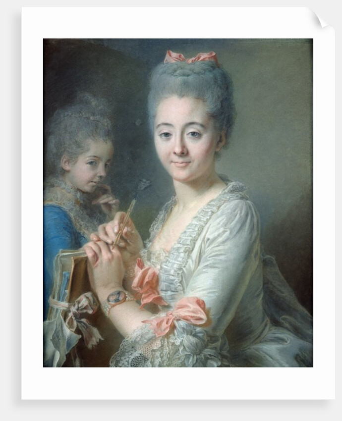 Madame Theodore Lacroix Drawing a Portrait of her Daughter, Suzanne Felicite by Jean Valade
