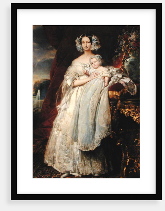 Helene-Louise de Mecklembourg-Schwerin, Duchess of Orleans with his son Count of Paris 1839 by Franz Xaver Winterhalter
