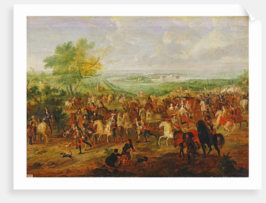 Promenade of Louis XIV before the Palace of Clagny, c. 1680 by French School