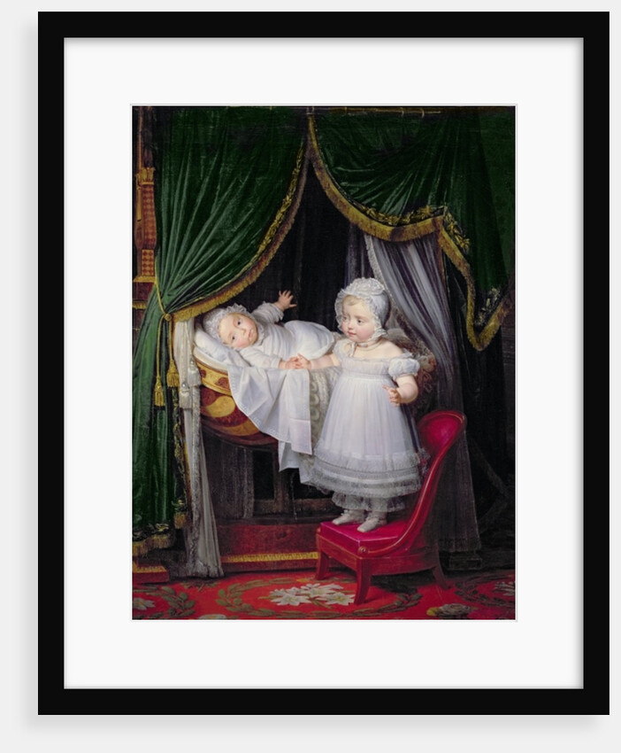 Henri-Charles-Ferdinand of Artois Duke of Bordeaux and his Sister Louise-Marie-Therese of Artois at the Tuileries by Louis Hersent
