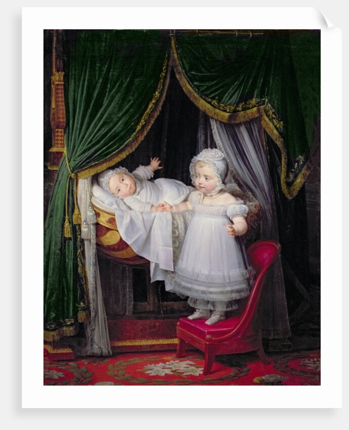 Henri-Charles-Ferdinand of Artois Duke of Bordeaux and his Sister Louise-Marie-Therese of Artois at the Tuileries by Louis Hersent