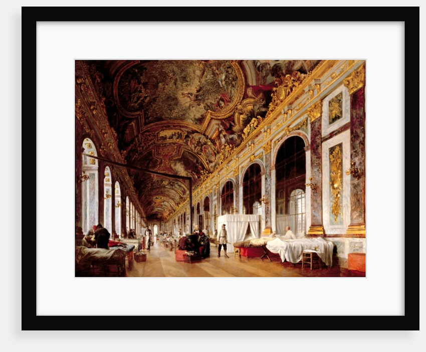 The Hall of Mirrors at Versailles used as Military Hospital for Tending Wounded Prussians in 1871 by Victor Buchereau