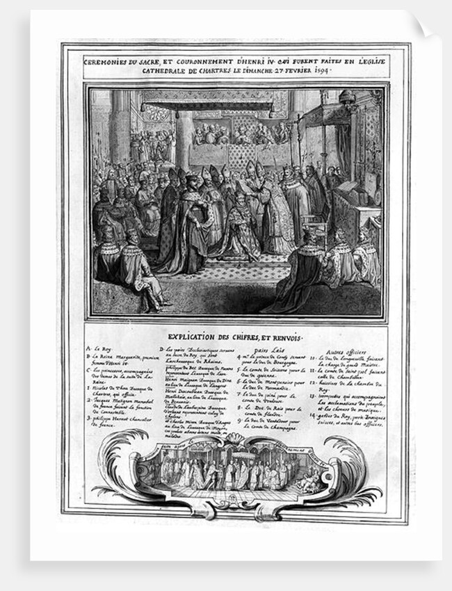 Consecration and Coronation of Henri IV at the Chartres Cathedral on the 27th January 1594, late 16th century by French School