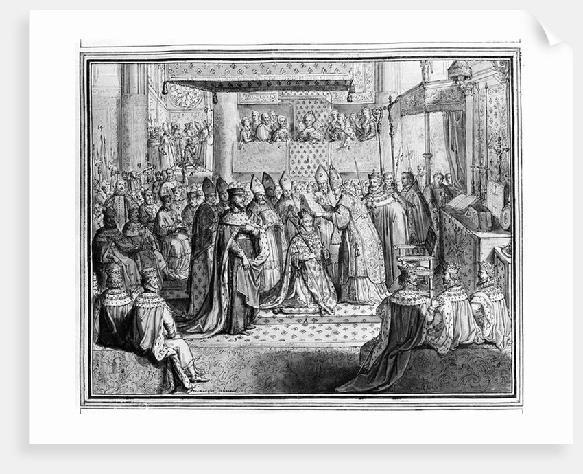 Consecration and Coronation of Henri IV at the Chartres Cathedral on the 27th January 1594, late 16th century by French School
