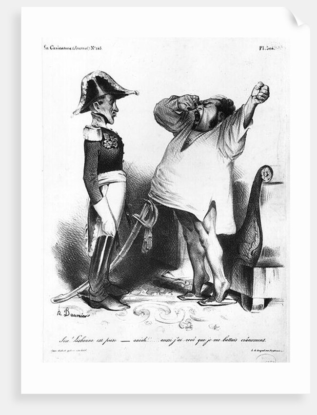 The Count of Villaflor telling Pedro I Emperor of Brazil and King of Portugal that he has recaptured Lisbon by Honore Daumier