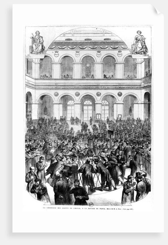 The 'Corbeille' at the Paris Bourse, 1873 by French School