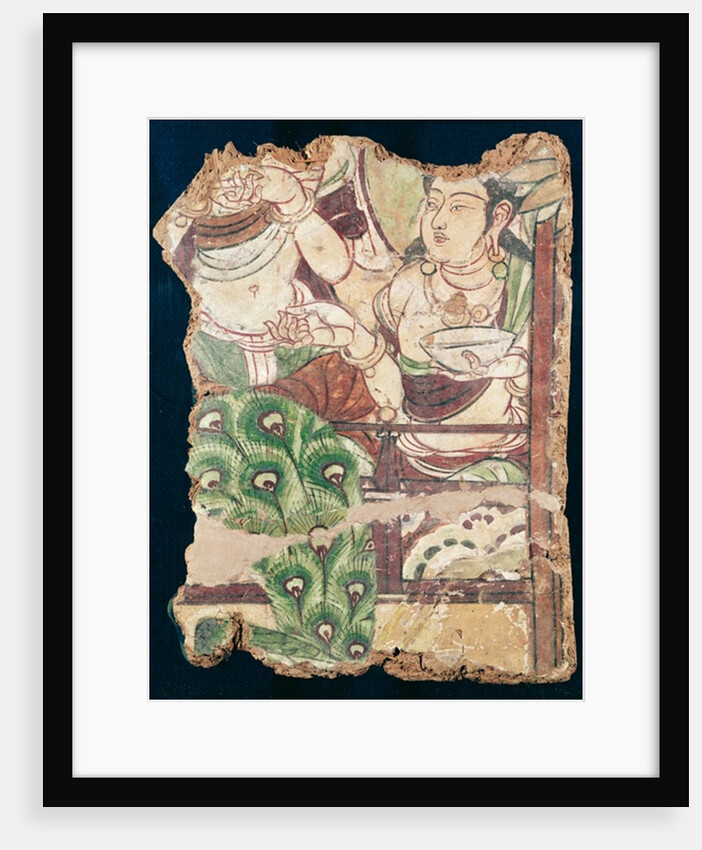 Fragment depicting a Buddhist paradise, from Duldur-Aqur, Xinjiang, c.700 AD by Chinese School