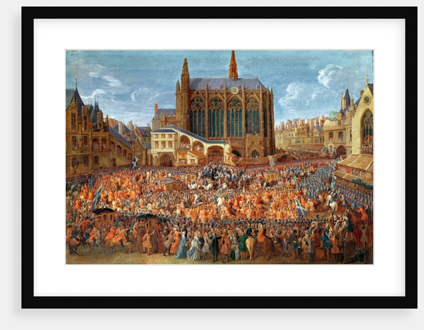 The Departure of Louis XV from Sainte-Chapelle after the 'lit de justice' which ended the reign of Louis XIV, 12th September 1715, 1735 by Pierre-Denis Martin