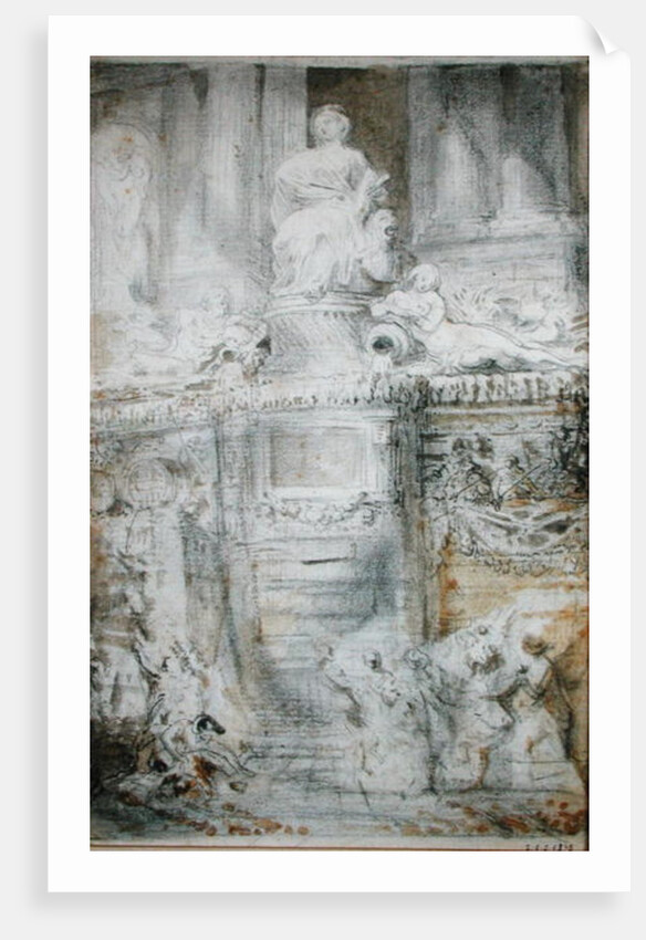 The Fountain on the Rue de Grenelle, 1777 by Gabriel de Saint-Aubin