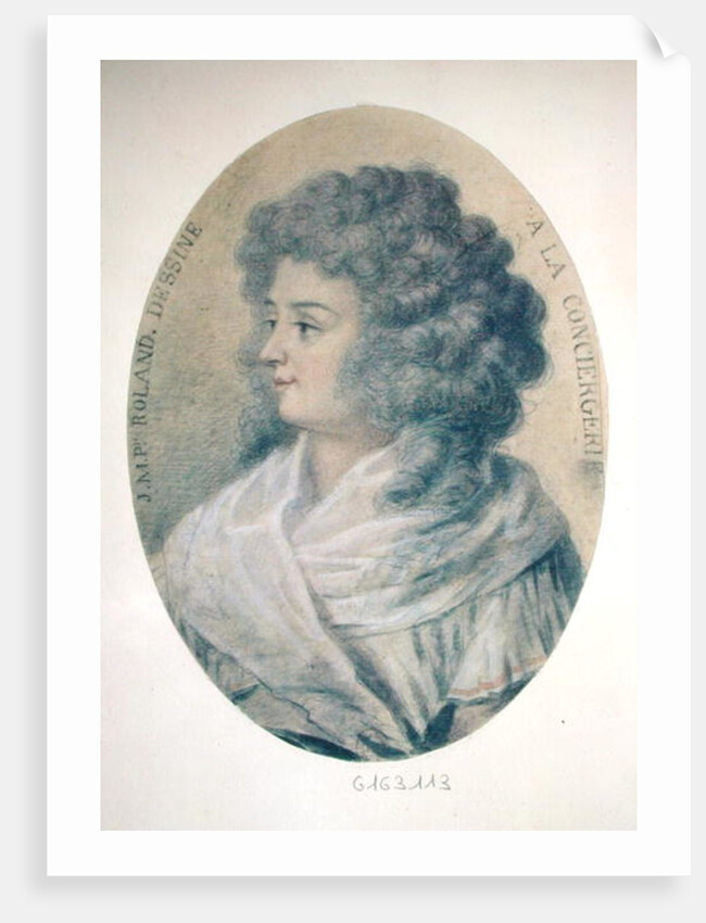 Portrait of Jeanne-Marie Roland de la Platiere at the Conciergerie, 1793 by French School